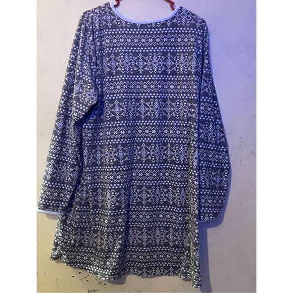 Croft & Barrow Fleece Long Sleeve Gown w/ pockets XXL Very Soft & Cozy - Picture 4 of 5